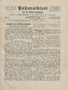 Pastoralblatt für die Diözese Ermland, 55.Jahrgang, 1. Dezember 1923, Nr 12.