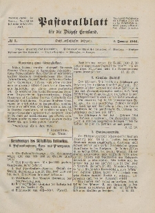 Pastoralblatt für die Diözese Ermland, 56.Jahrgang, 1. Januar 1924, Nr 1.