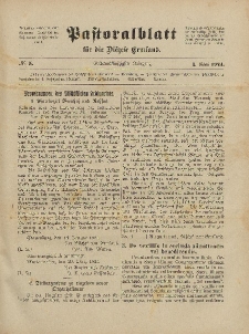 Pastoralblatt für die Diözese Ermland, 56.Jahrgang, 1. Mai 1924, Nr 5.