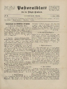 Pastoralblatt für die Diözese Ermland, 56.Jahrgang, 1. Juni 1924, Nr 6.