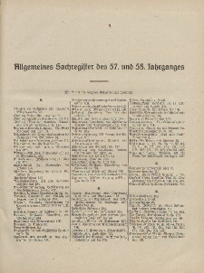 Pastoralblatt für die Diözese Ermland (Sachregister des 57 und 58 Jahrganges)