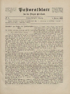 Pastoralblatt für die Diözese Ermland, 57.Jahrgang, 1. Januar 1925, Nr 1.