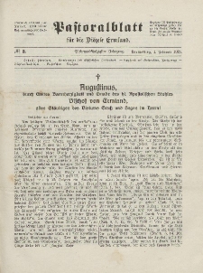 Pastoralblatt für die Diözese Ermland, 57.Jahrgang, 1. Februar 1925, Nr 2.