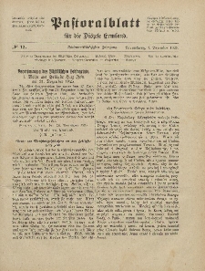 Pastoralblatt für die Diözese Ermland, 57.Jahrgang, 1. Dezember 1925, Nr 12.