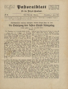 Pastoralblatt für die Diözese Ermland, 58.Jahrgang, 1. Juni 1926, Nr 6.