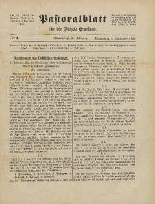 Pastoralblatt für die Diözese Ermland, 58.Jahrgang, 1. September 1926, Nr 9.