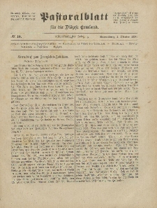 Pastoralblatt für die Diözese Ermland, 58.Jahrgang, 1. Oktober 1926, Nr 10.