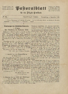 Pastoralblatt für die Diözese Ermland, 58.Jahrgang, 1. November 1926, Nr 11.