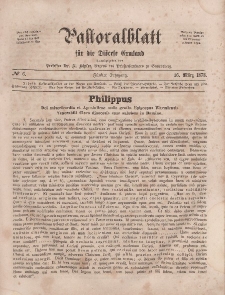 Pastoralblatt für die Diözese Ermland, 5.Jahrgang, 16. März 1873, Nr 6.
