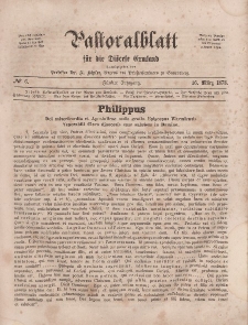 Pastoralblatt für die Diözese Ermland, 5.Jahrgang, 16. März 1873, Nr 6.