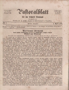 Pastoralblatt für die Diözese Ermland, 5.Jahrgang, 1. April 1873, Nr 7.