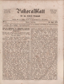 Pastoralblatt für die Diözese Ermland, 5.Jahrgang, 16. April 1873, Nr 8.