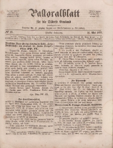 Pastoralblatt für die Diözese Ermland, 5.Jahrgang, 16. Mai 1873, Nr 10.