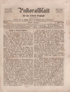 Pastoralblatt für die Diözese Ermland, 5.Jahrgang, 1. Juni 1873, Nr 11.