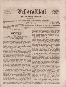 Pastoralblatt für die Diözese Ermland, 5.Jahrgang, 1. August 1873, Nr 15.