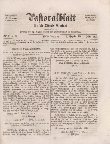 Pastoralblatt für die Diözese Ermland, 5.Jahrgang, 16. September 1873, Nr 18./1. Oktober 1873. Nr 19