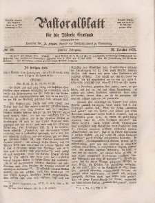 Pastoralblatt für die Diözese Ermland, 5.Jahrgang, 16. Oktober 1873. Nr 20