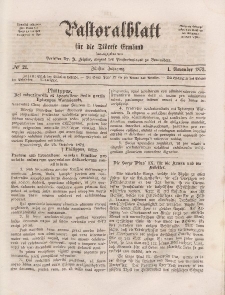 Pastoralblatt für die Diözese Ermland, 5.Jahrgang, 1. November 1873. Nr 21