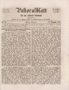 Pastoralblatt für die Diözese Ermland, 5.Jahrgang, 16. November 1873. Nr 22