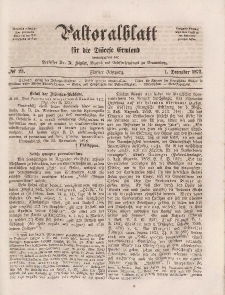 Pastoralblatt für die Diözese Ermland, 5.Jahrgang, 1. Dezember 1873. Nr 23