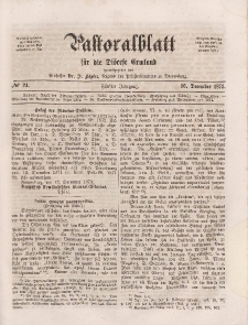 Pastoralblatt für die Diözese Ermland, 5.Jahrgang, 16. Dezember 1873. Nr 24