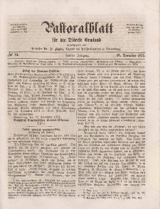Pastoralblatt für die Diözese Ermland, 5.Jahrgang, 16. Dezember 1873. Nr 24