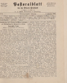 Pastoralblatt für die Diözese Ermland, 23.Jahrgang, 1. Januar 1891. Nr 1