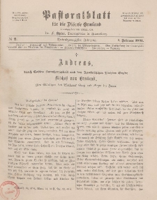 Pastoralblatt für die Diözese Ermland, 23.Jahrgang, 1. Februar 1891. Nr 2