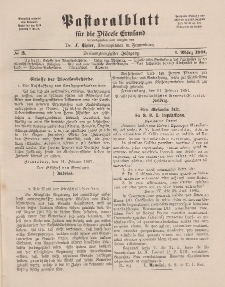 Pastoralblatt für die Diözese Ermland, 23.Jahrgang, 1. März 1891. Nr 3