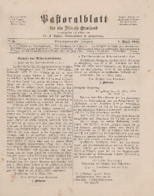 Pastoralblatt für die Diözese Ermland, 23.Jahrgang, 1. April 1891. Nr 4