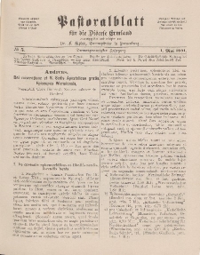 Pastoralblatt für die Diözese Ermland, 23.Jahrgang, 1. Mai 1891. Nr 5