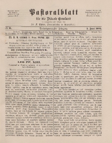Pastoralblatt für die Diözese Ermland, 23.Jahrgang, 1. Juni 1891. Nr 6