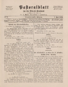 Pastoralblatt für die Diözese Ermland, 23.Jahrgang, 1. Juli 1891. Nr 7