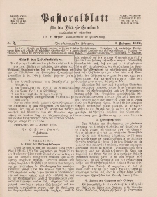 Pastoralblatt für die Diözese Ermland, 24.Jahrgang, 1. Februar 1892. Nr 2