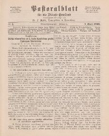 Pastoralblatt für die Diözese Ermland, 24.Jahrgang, 1. April 1892. Nr 4