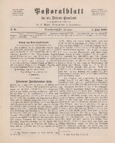 Pastoralblatt für die Diözese Ermland, 24.Jahrgang, 1. Juni 1892. Nr 6