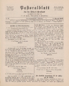 Pastoralblatt für die Diözese Ermland, 24.Jahrgang, 1. August 1892. Nr 8