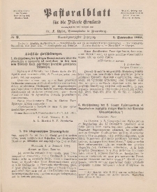 Pastoralblatt für die Diözese Ermland, 24.Jahrgang, 1. September 1892. Nr 9