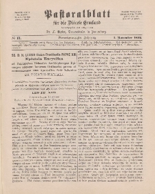 Pastoralblatt für die Diözese Ermland, 24.Jahrgang, 1. November 1892. Nr 11