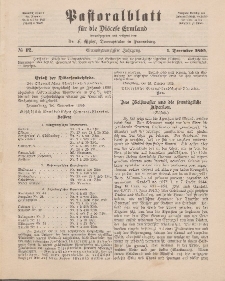 Pastoralblatt für die Diözese Ermland, 24.Jahrgang, 1. Dezember 1892. Nr 12
