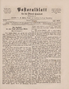 Pastoralblatt für die Diözese Ermland, 9.Jahrgang, 1. Juli 1877, Nr 7.