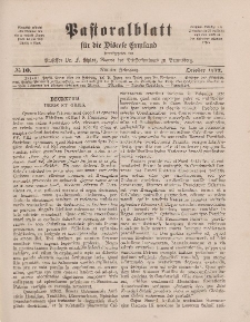 Pastoralblatt für die Diözese Ermland, 9.Jahrgang, 1. Oktober 1877, Nr 10.