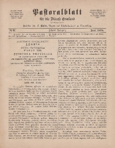 Pastoralblatt für die Diözese Ermland, 10.Jahrgang, 1. Juni 1878, Nr 6.