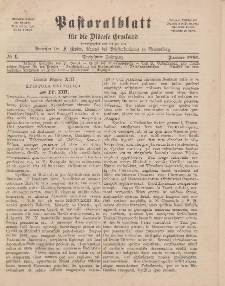 Pastoralblatt für die Diözese Ermland, 13.Jahrgang, Januar 1881, Nr 1.