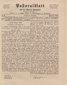 Pastoralblatt für die Diözese Ermland, 13.Jahrgang, Februar 1881, Nr 2.