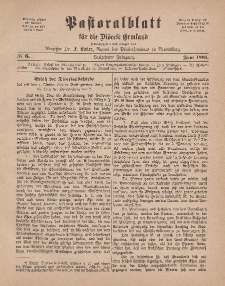 Pastoralblatt für die Diözese Ermland, 13.Jahrgang, Juni 1881, Nr 6.
