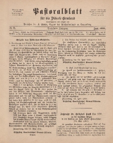 Pastoralblatt für die Diözese Ermland, 13.Jahrgang, Juli 1881, Nr 7.