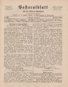 Pastoralblatt für die Diözese Ermland, 13.Jahrgang, Oktober 1881, Nr 10.