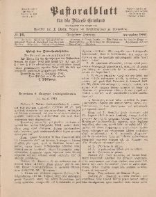 Pastoralblatt für die Diözese Ermland, 13.Jahrgang, Dezember 1881, Nr 12.