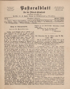 Pastoralblatt für die Diözese Ermland, 14.Jahrgang, Januar 1882, Nr 1.